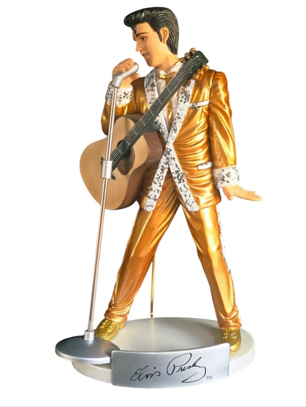 Kurt Adler Elvis Presley Gold Suit Guitar Microphone Christmas Ornament 3.5" - Picture 3 of 7
